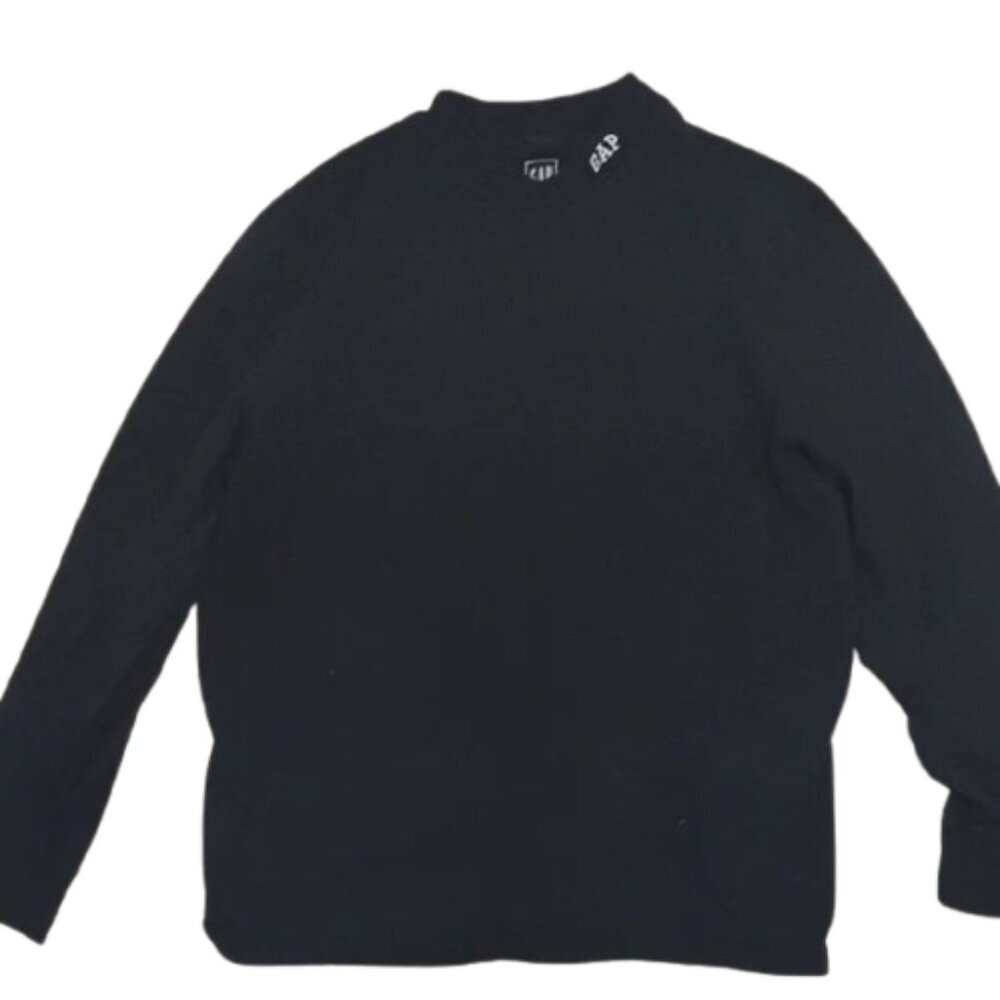 GAP Men's XL Black Heavyweight Active Wear Long Sleeve Sweater Shirt High Neck